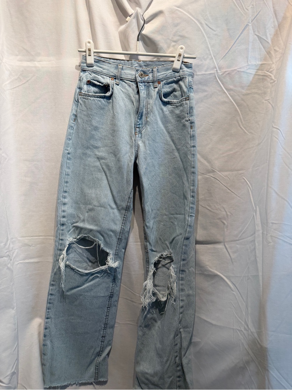 Pull&Bear Light Blue Distressed Boyfriend Jeans